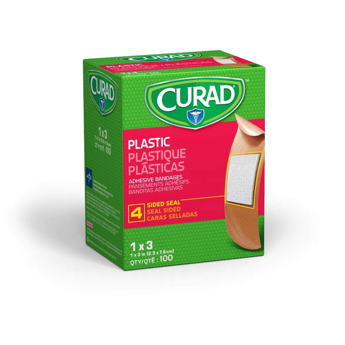 CURAD PLASTIC BANDAGE ONE SIZE  ALL PURPOSE LONG-LASTING PROTECTION /80 BANDAGES 75X3in(1.9x7.6cm)