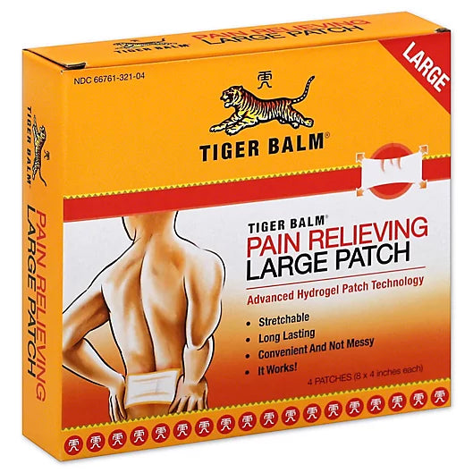 TIGER BALM PAIN RELIEVING HYDROGEL PATCH /4 PATCHE(S 8X4 INCHES EACH)