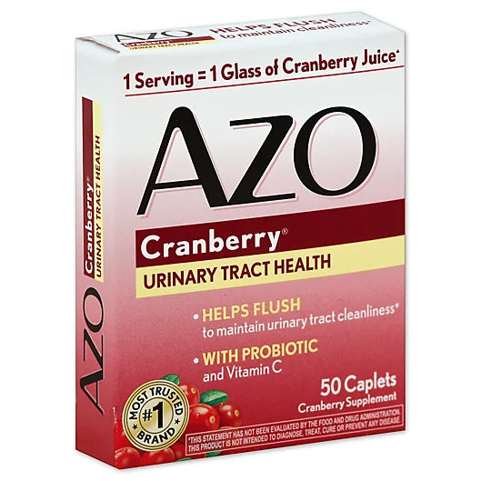 AZO Cranberry URINARY TRACT HEALTH /50 CAPLETS NO ARTIFICIAL DYES /CRANBERRY SUPPLEMENT