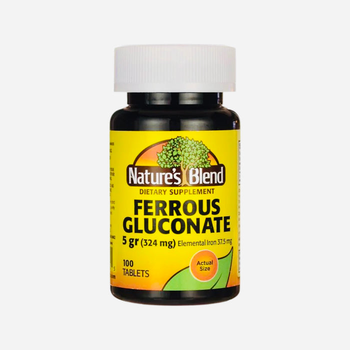 NATURE'S BLEND FERROUS GLUCONATE 5gr (324mg) dietary supplement
