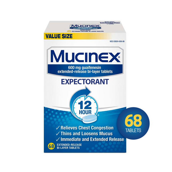 Mucinex DM 12 Hour Expectorant, 600 mg 68 Bi-Layer Tablets